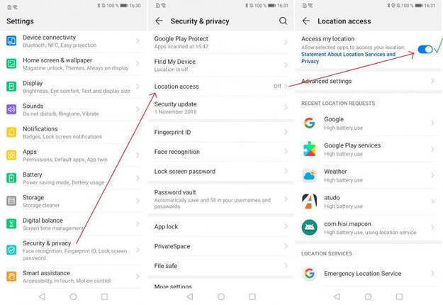 Android Location Services Path