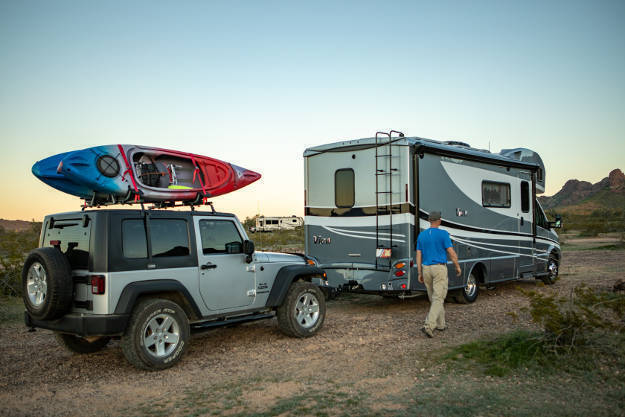 RV Dinghy Towing Jeep