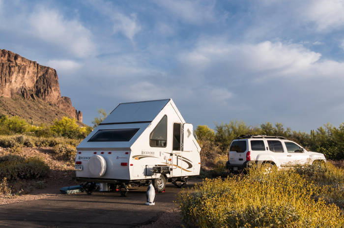 SUV Hauling A-Frame Camper